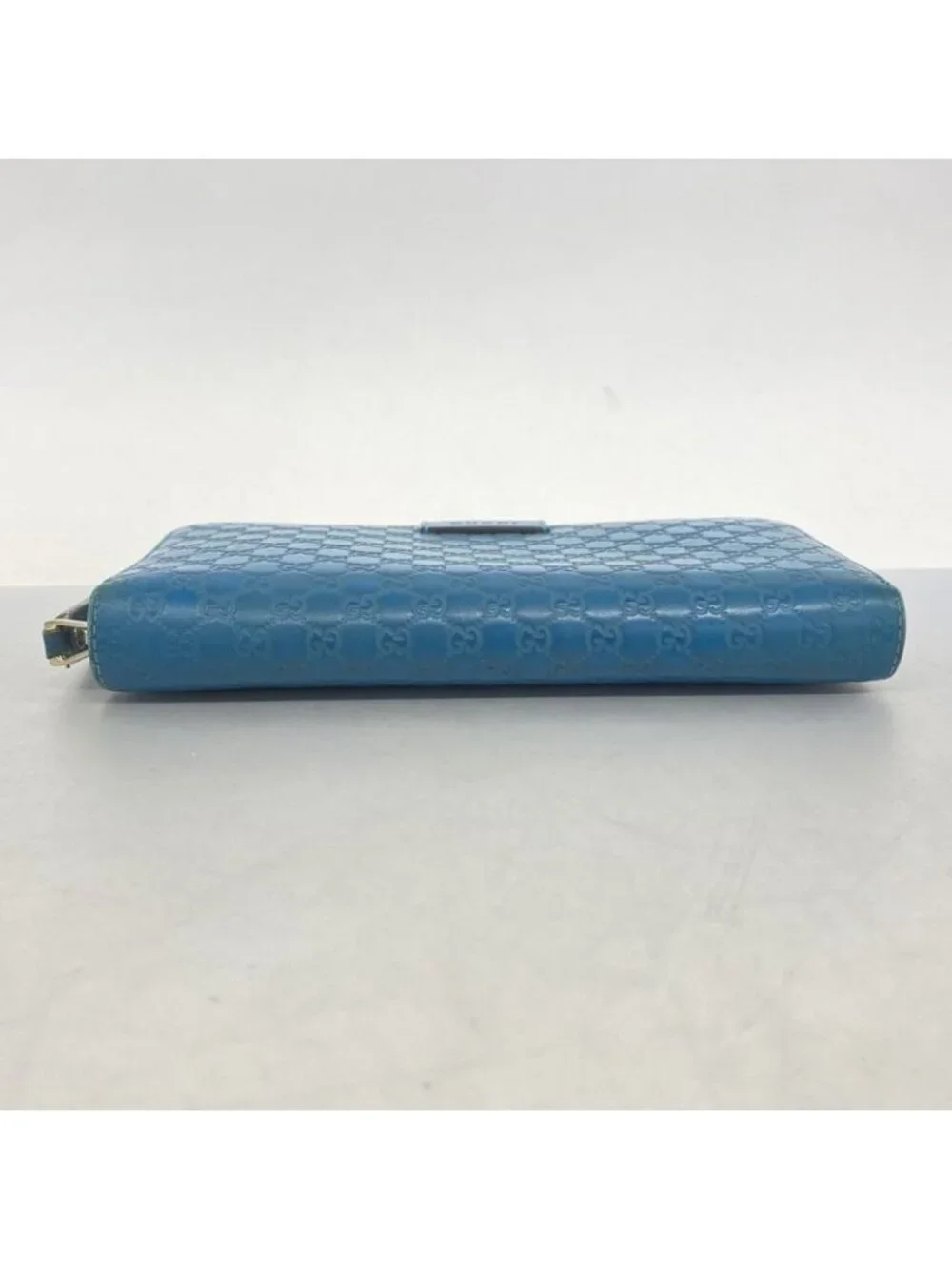 ★SOLD★ Gucci Wallet Micro Guccissima Leather Turquoise Blue Gold - Picture 2 of 9